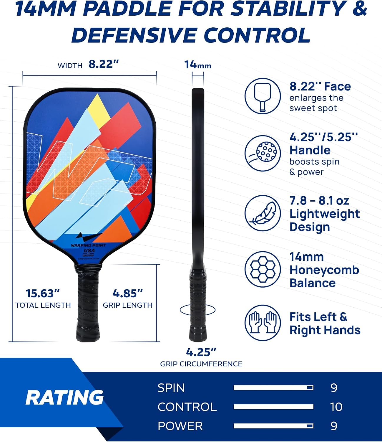Pickleball Paddles Set of 2, Fiberglass Pickleball Set, Durable & Lightweight USAPA Approved Pickle Ball Rackets 2 Pack Pickleball Gifts for Women with Bag & Outdoor Balls for Men Beginner Adults - Image 5