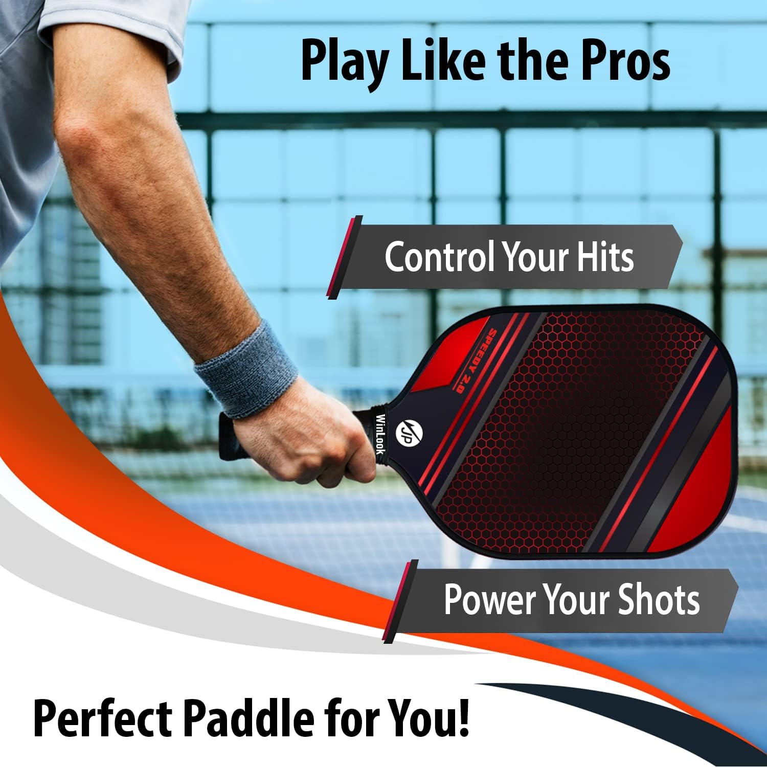 JP WinLook Premium Pickleball Paddles Set – USAPA Pickleball Set - Graphite Carbon Fiber Rackets for Women & Men and Balls for Indoor or Outdoor Play - Racquets, Pickleballs & Carry Bag - Image 6