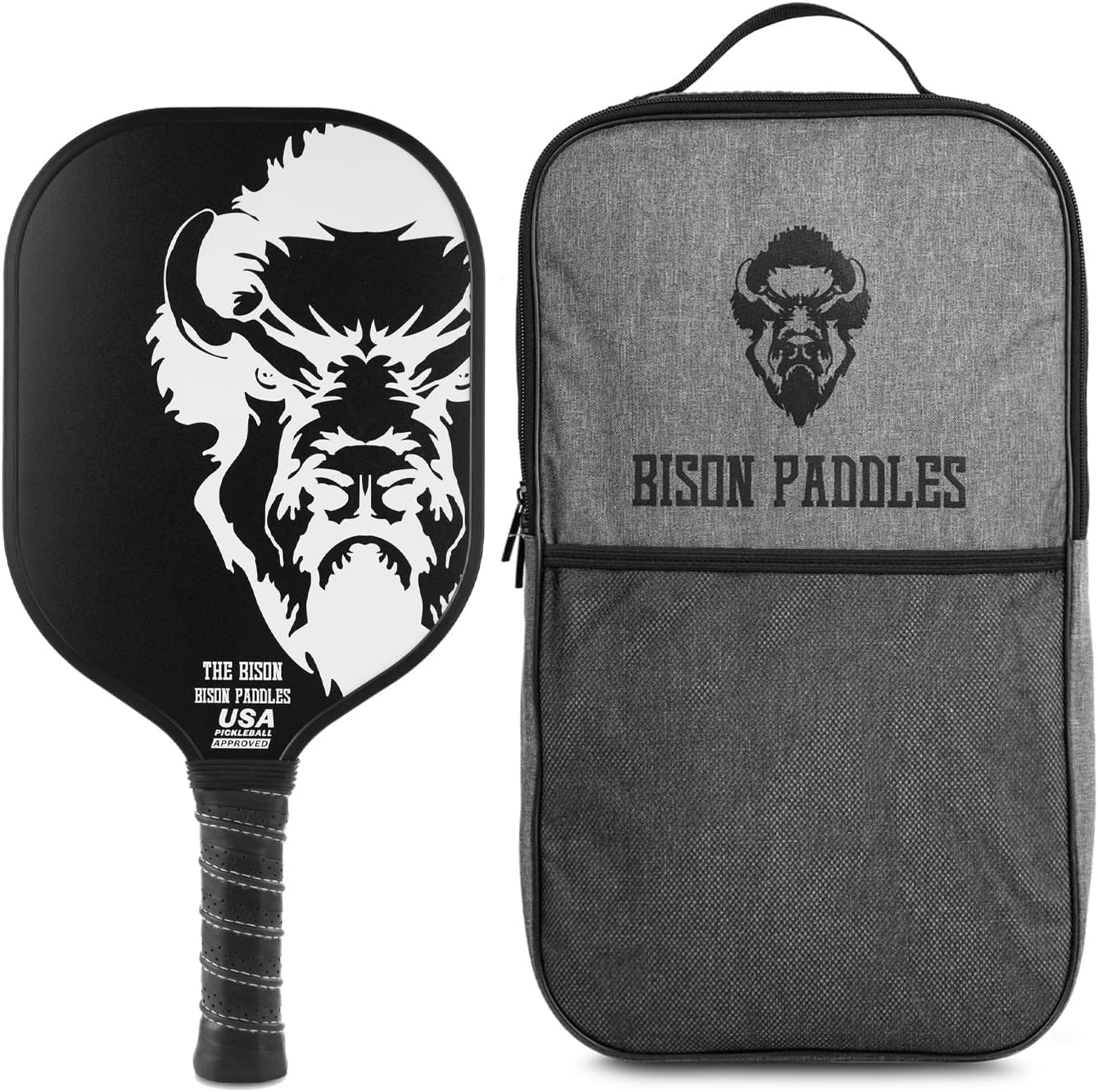 Bison Paddles: Carbon Graphite Pickleball Paddles - Lightweight Pickleball Rackets | Honeycomb Composite Core Improves Pickle Ball Placement and Increases Power | Durable Unibody Construction
