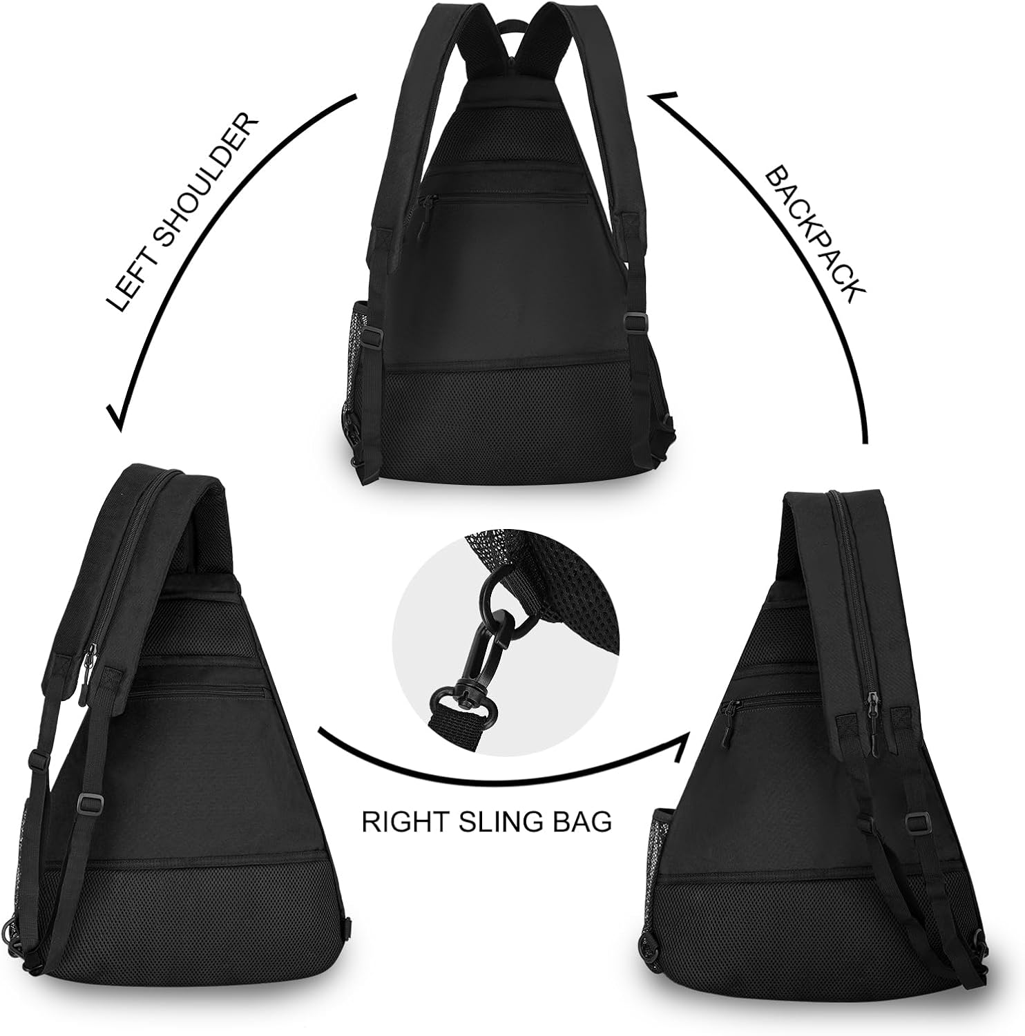 Goloni Pickleball Bag for Women Men, Convertible Pickleball Backpack Sling Bag with Fence Hook, Waterproof Polyester Paddle Bag with Multiple Compartments - Image 2