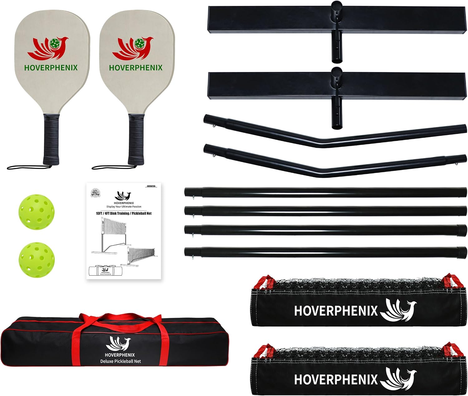 Small Pickleball Net Set - 4FT/10FT Dink Rebounder Net with Paddle Set of 2 | Adjustable Height Pole System, All-Weather Sturdy Steel Frame, Outdoor Pickleballs, Portable Carry Bag for Driveway, Backyard - Image 4