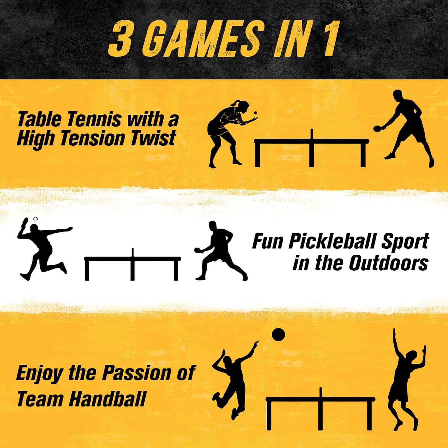 PodiuMax Outdoor Family Game Table Tennis Table, Portable Ping Pong/Pickleball/Volleyball Sport Net, Outdoor Game Gift Set for Kids Adults & Family, Ping Pong Tables for Backyard & Beach & Park - Image 6