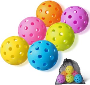FASIUCHOI 6 Pack Pickle Ball with 4...