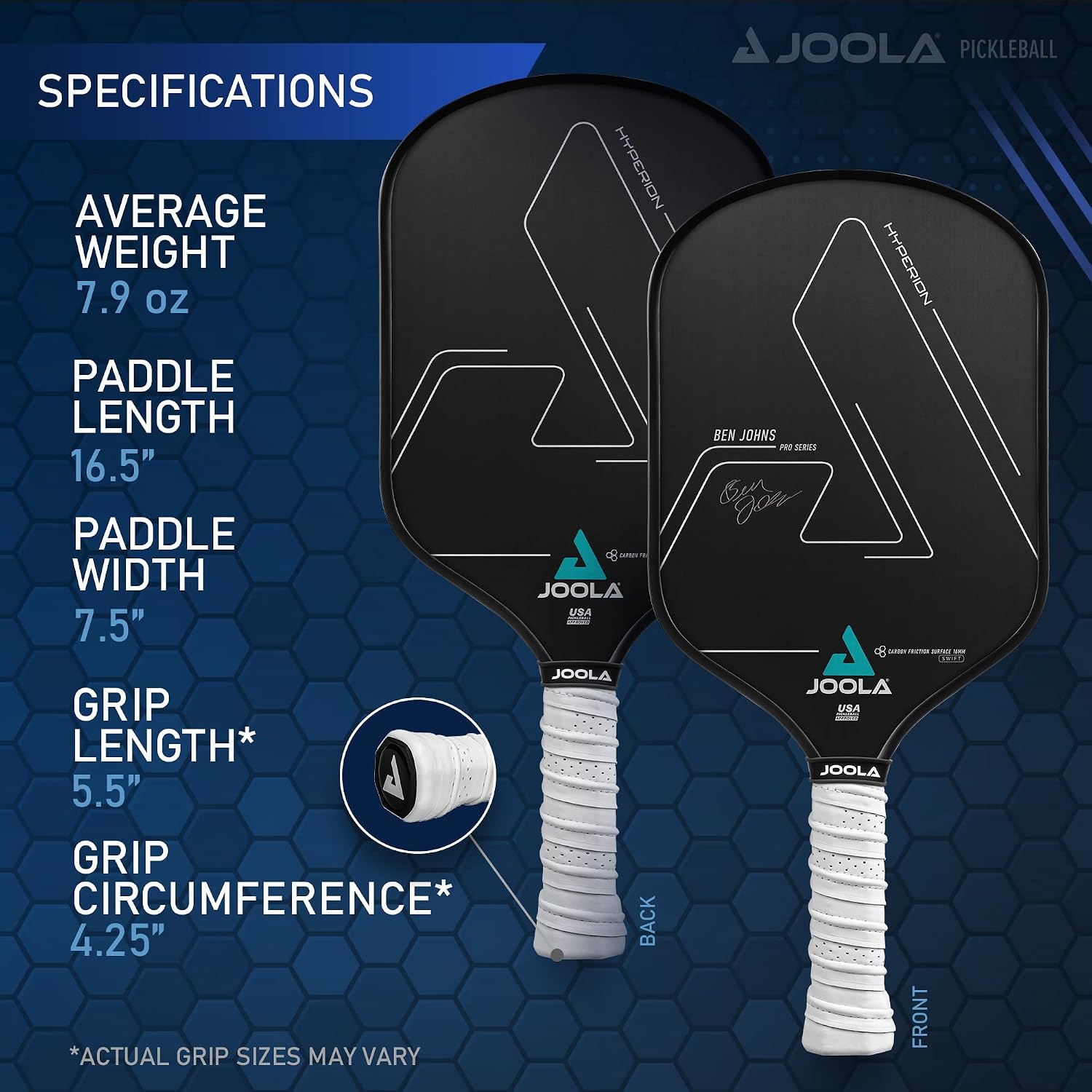 JOOLA Professional Pickleball Paddles – Raw Carbon Fiber Surface – Built for Spin, Speed & Control – Hyperion, Solaire, Perseus & Scorpeus – Swift & Standard Models – USAP Approved – Tournament-Level - Image 5