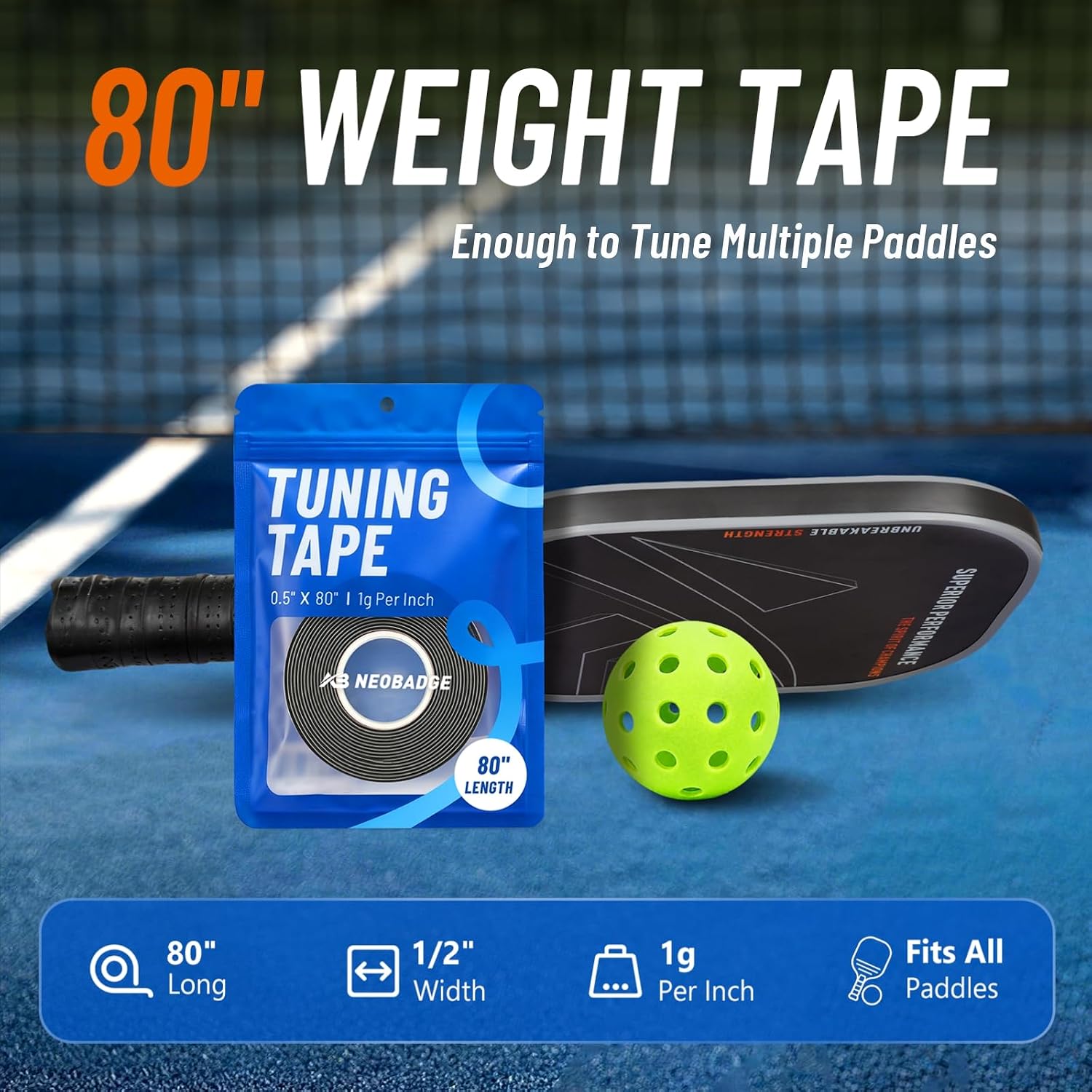 Pickleball Paddle Weights – Lead-Free Alternative to Lead Tape | Tungsten Weights Alternative, Precise Weighting for Customizable Paddle Balance & Control - Image 3