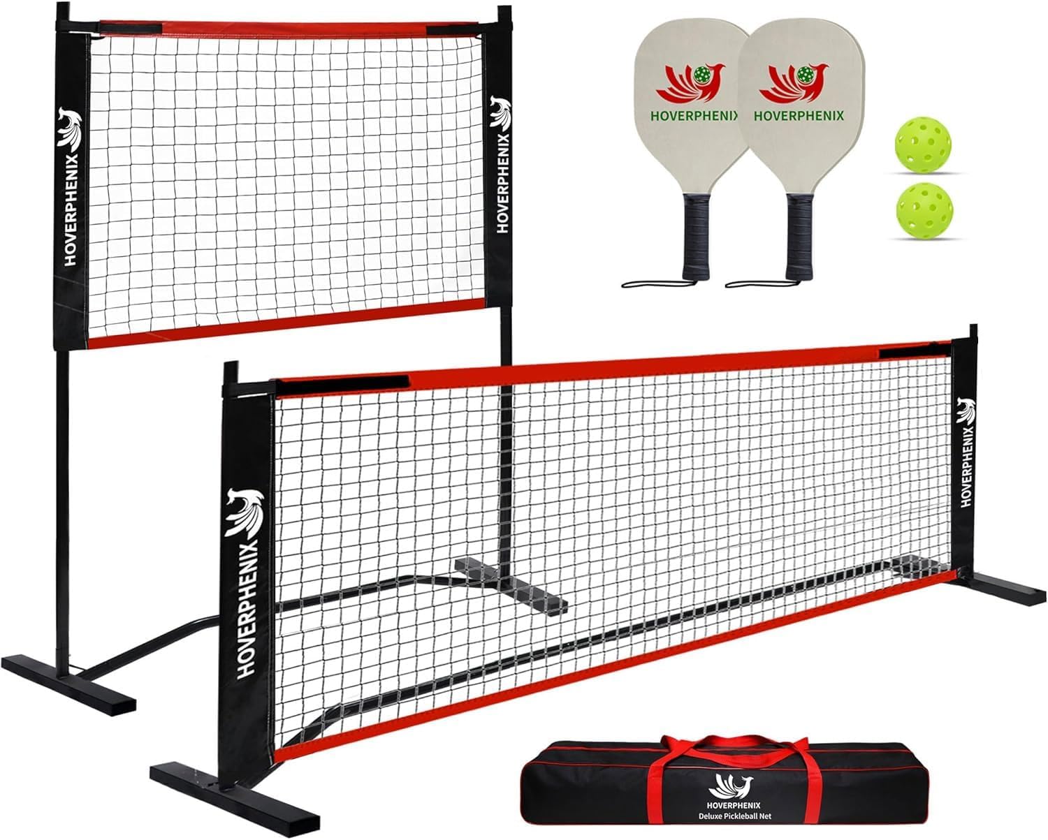 Small Pickleball Net Set - 4FT/10FT Dink Rebounder Net with Paddle Set of 2 | Adjustable Height Pole System, All-Weather Sturdy Steel Frame, Outdoor Pickleballs, Portable Carry Bag for Driveway, Backyard