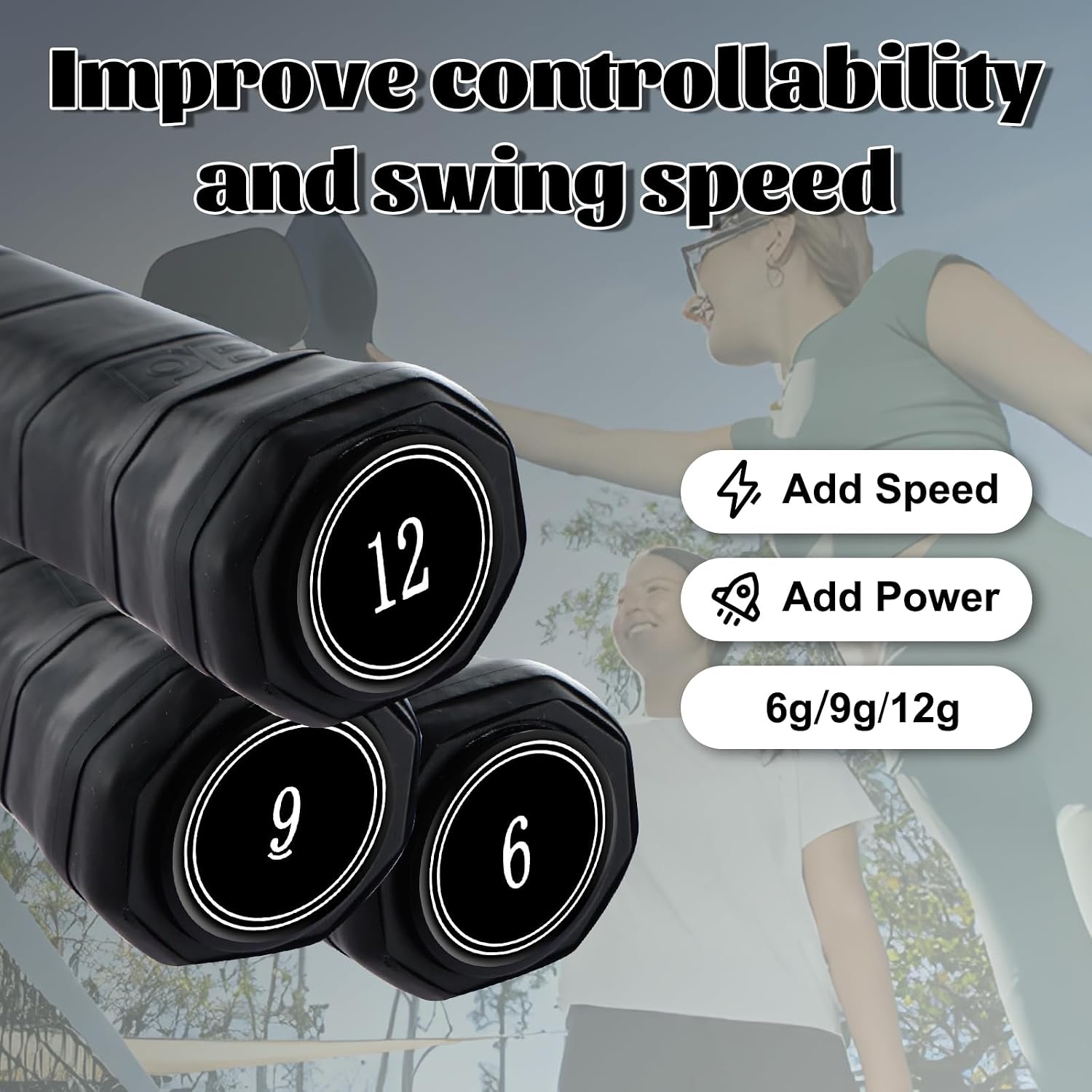 Weighted Cap Coins for Pickleball Paddle | Paddle Counterbalance Accessories – Improved Control, Stability, Faster Hand Speed, and Reduced Head-Heavy Feel - Image 2