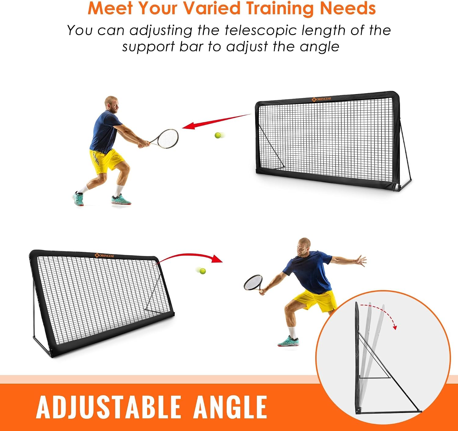 Tennis Rebound Practice Wall - 12ft x 6ft Rebounder Net for Tennis & Racquet Sports Ball & Pickleball, Training Tennises Backboard Net for Court Backyard and Indoor & Outdoor Training, Black - Image 3
