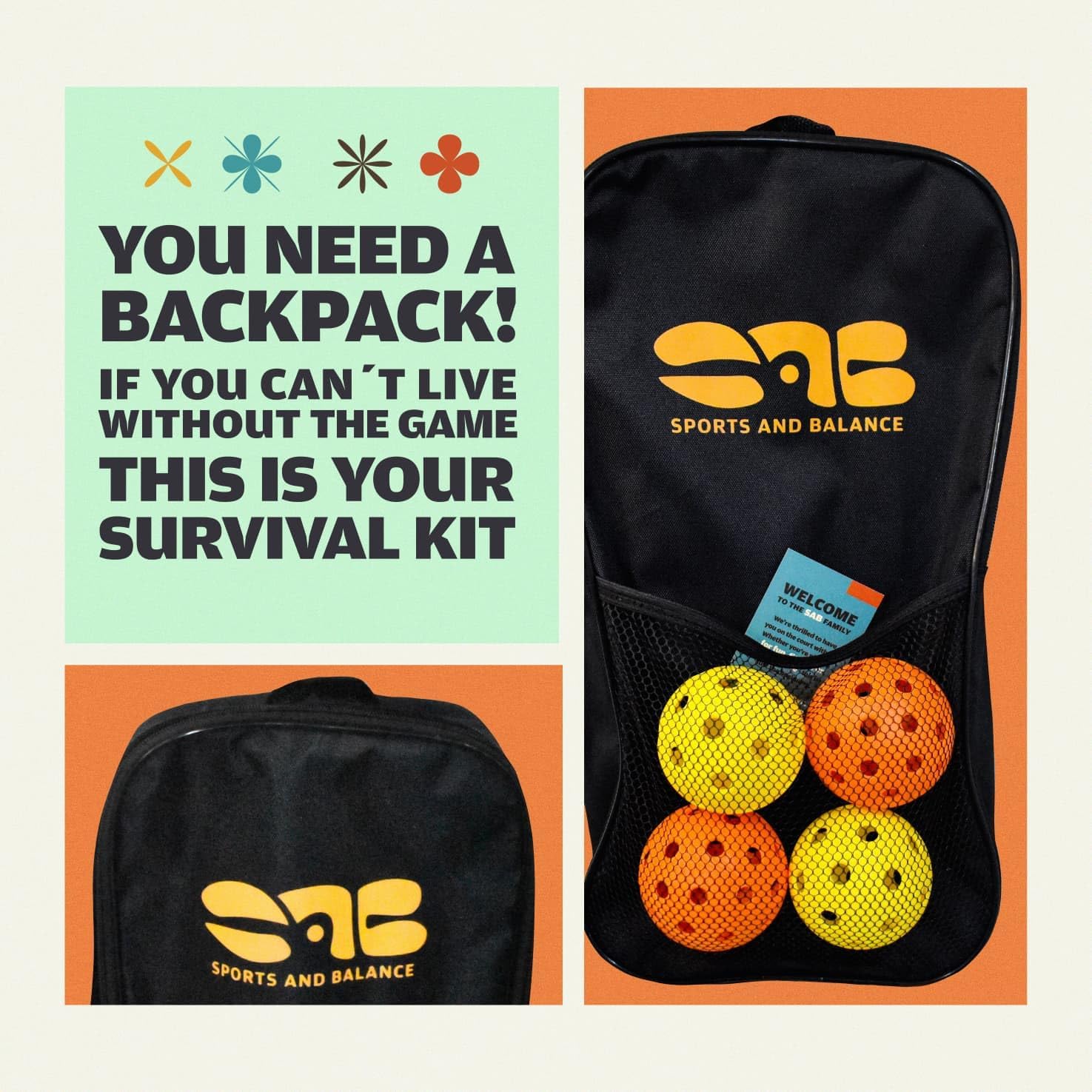 Pickleball Set – Fiberglass Paddles for Adults & Kids, Balls & Bag – Starter Kit for Families & Beginners, Gift Ready – Ideal for Schools, Clubs & Corporate Events – SAB Sports and Balance - Image 6