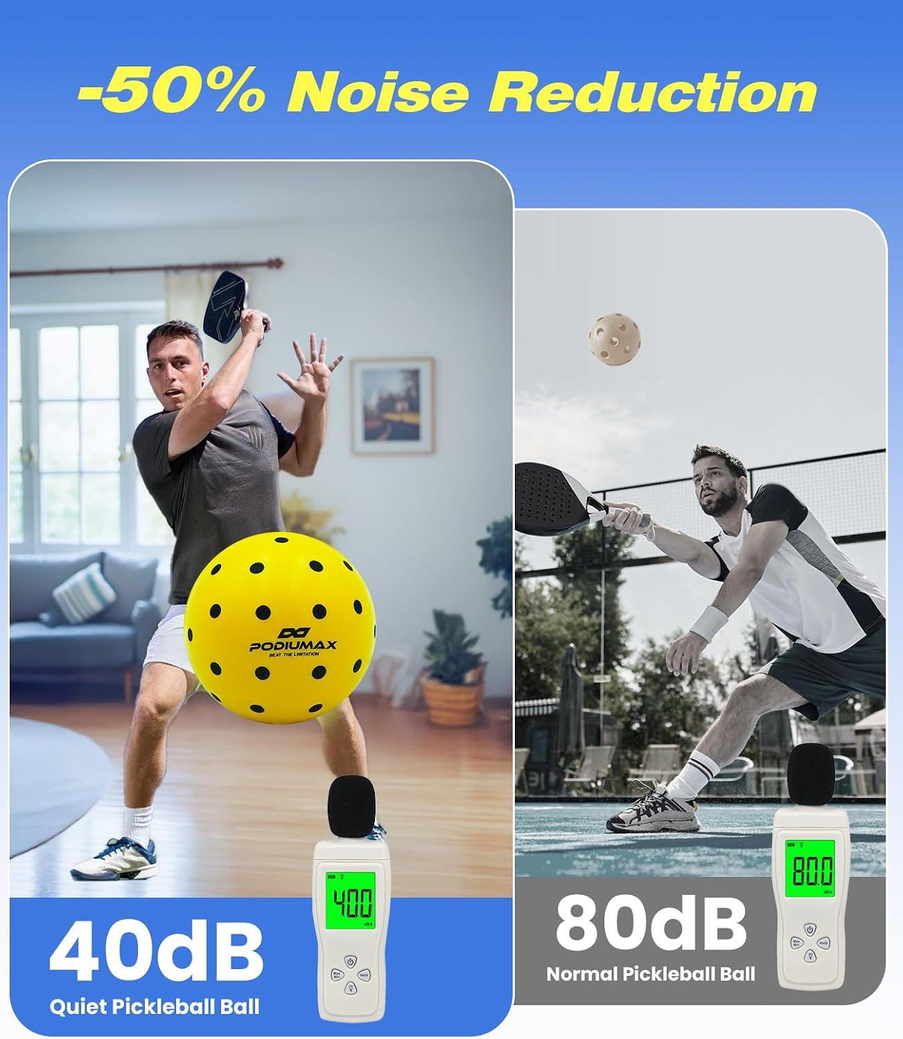 PodiuMax Indoor Pickleball Balls, 6 PCS Quiet Pickleballs, Foam Pickleball for Indoor & Outdoor Practice, Noise Reducing Soft Pickle Balls for All Ground Surfaces - Image 3