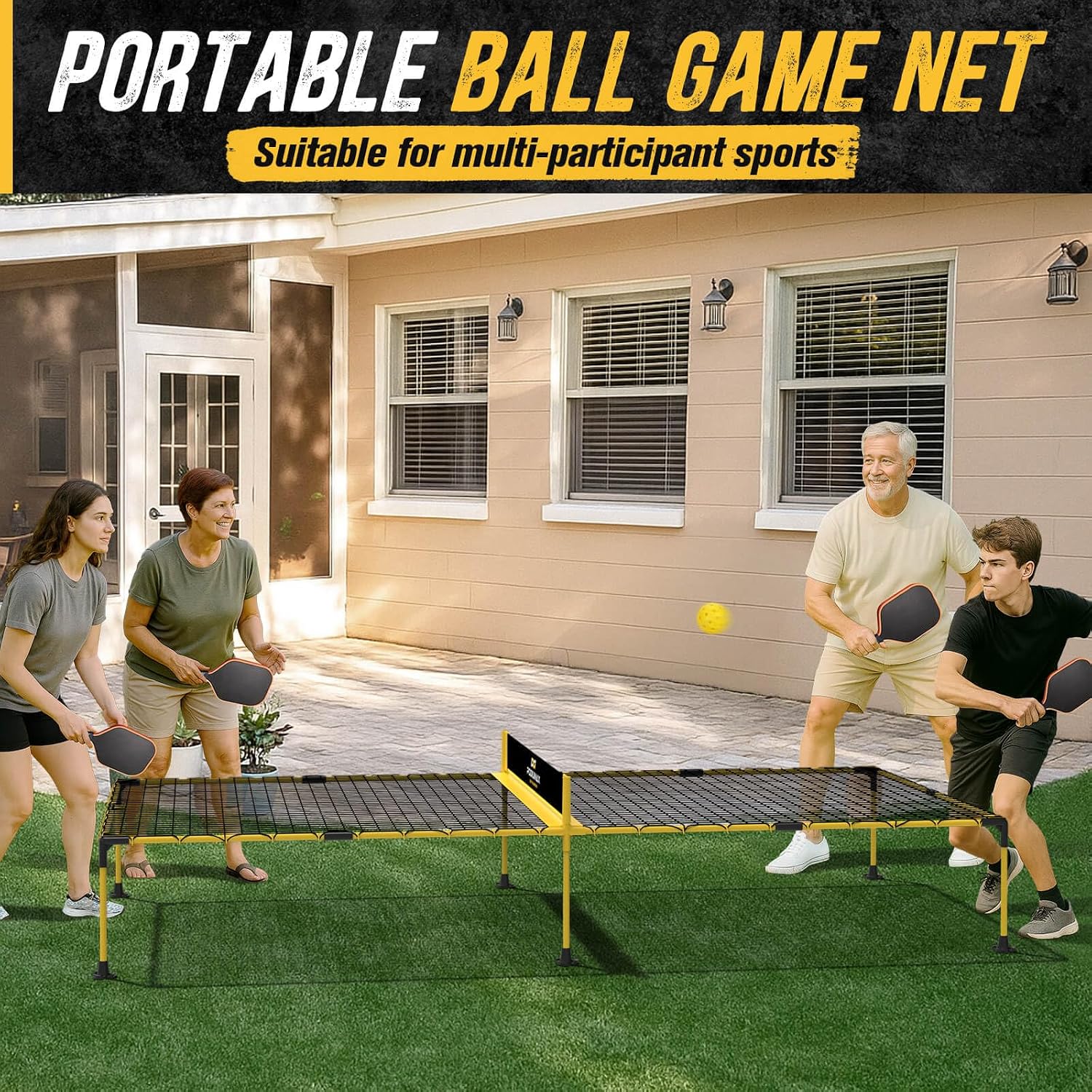 PodiuMax Outdoor Family Game Table Tennis Table, Portable Ping Pong/Pickleball/Volleyball Sport Net, Outdoor Game Gift Set for Kids Adults & Family, Ping Pong Tables for Backyard & Beach & Park - Image 4