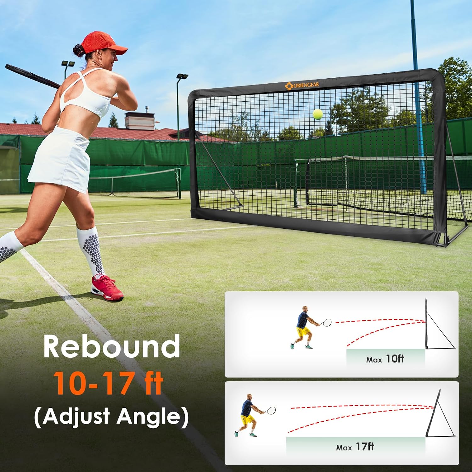 Tennis Rebound Practice Wall - 12ft x 6ft Rebounder Net for Tennis & Racquet Sports Ball & Pickleball, Training Tennises Backboard Net for Court Backyard and Indoor & Outdoor Training, Black - Image 6