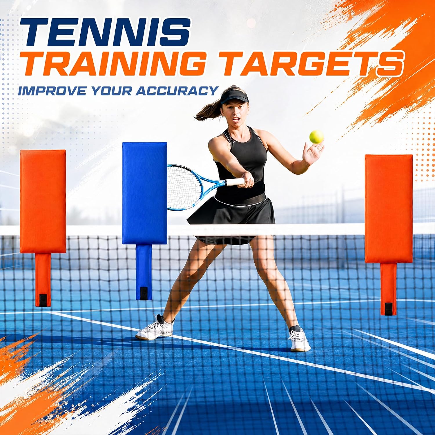 2 Pack Tennis Training Targets for Net, Accuracy Trainer for Serve & Shot Placement, Portable Tennis Target Aid for Adults, Practice Equipment for Backyard, Court & Coaching Drills - Image 5