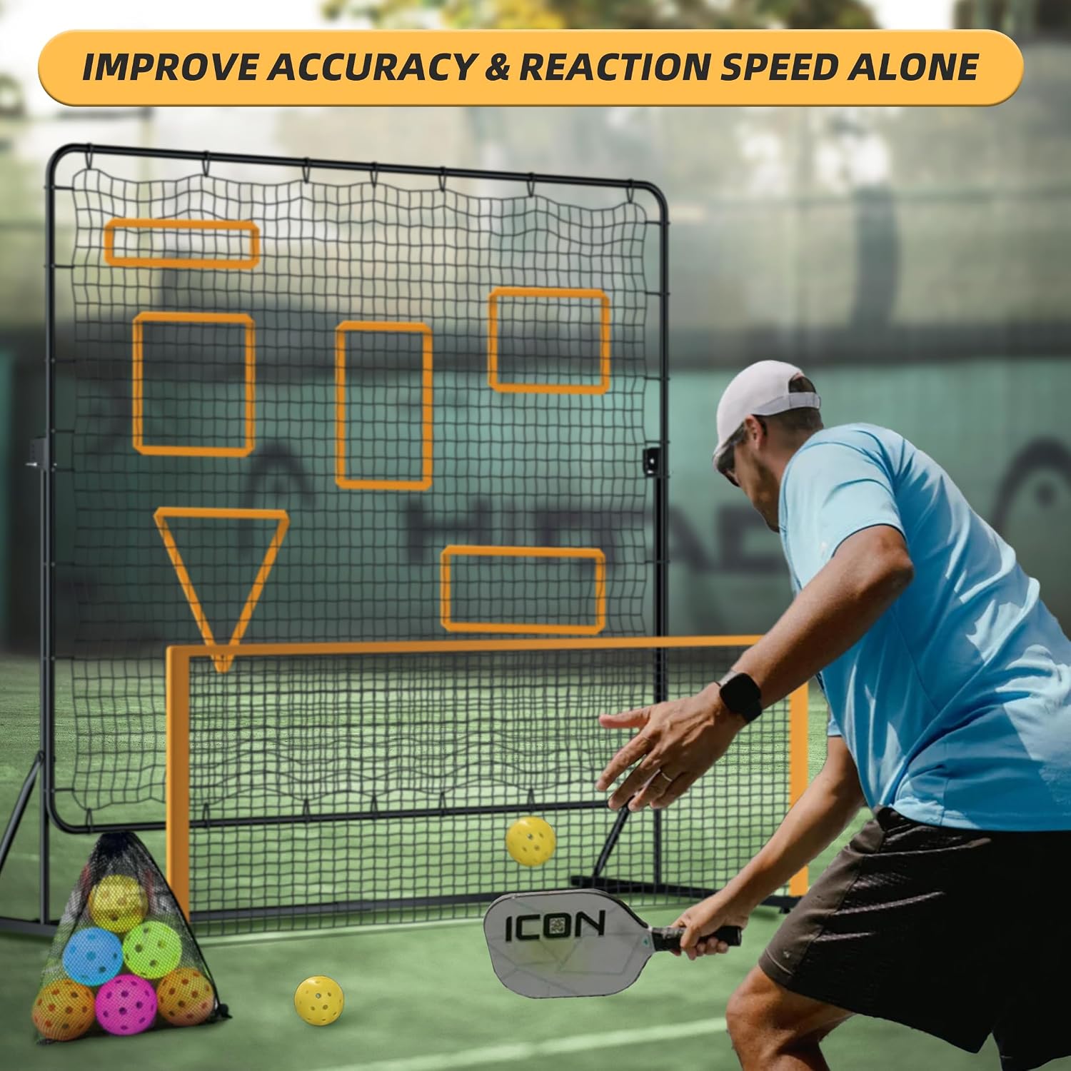 MR Pickleball Rebounder 6’x6’, Adjustable Angle & Height Pickleball Rebounder, Tennis Rebound Net, Pickleball Solo Training Equipment for Dinks Volleys Accuracy Coordination Kitchen Control - Image 7