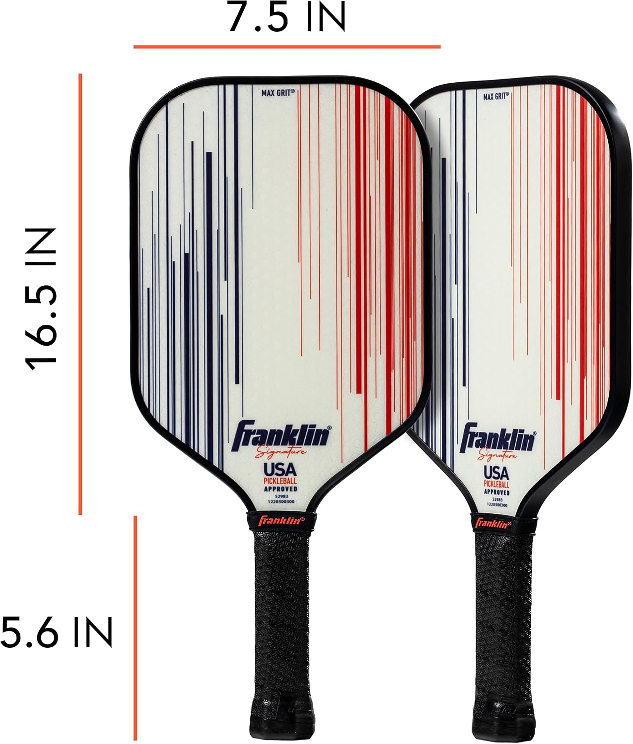 Franklin Sports Pro Pickleball Paddles - Signature Series Pro Pickleball Paddle with MaxGrit Surface - USA Pickleball (USAPA) Approved Tournament Pickleball Paddles - 13mm + 16mm Polypropylene Cores - Image 2