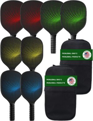 8-Pack Pickleball Paddles Set ̵...