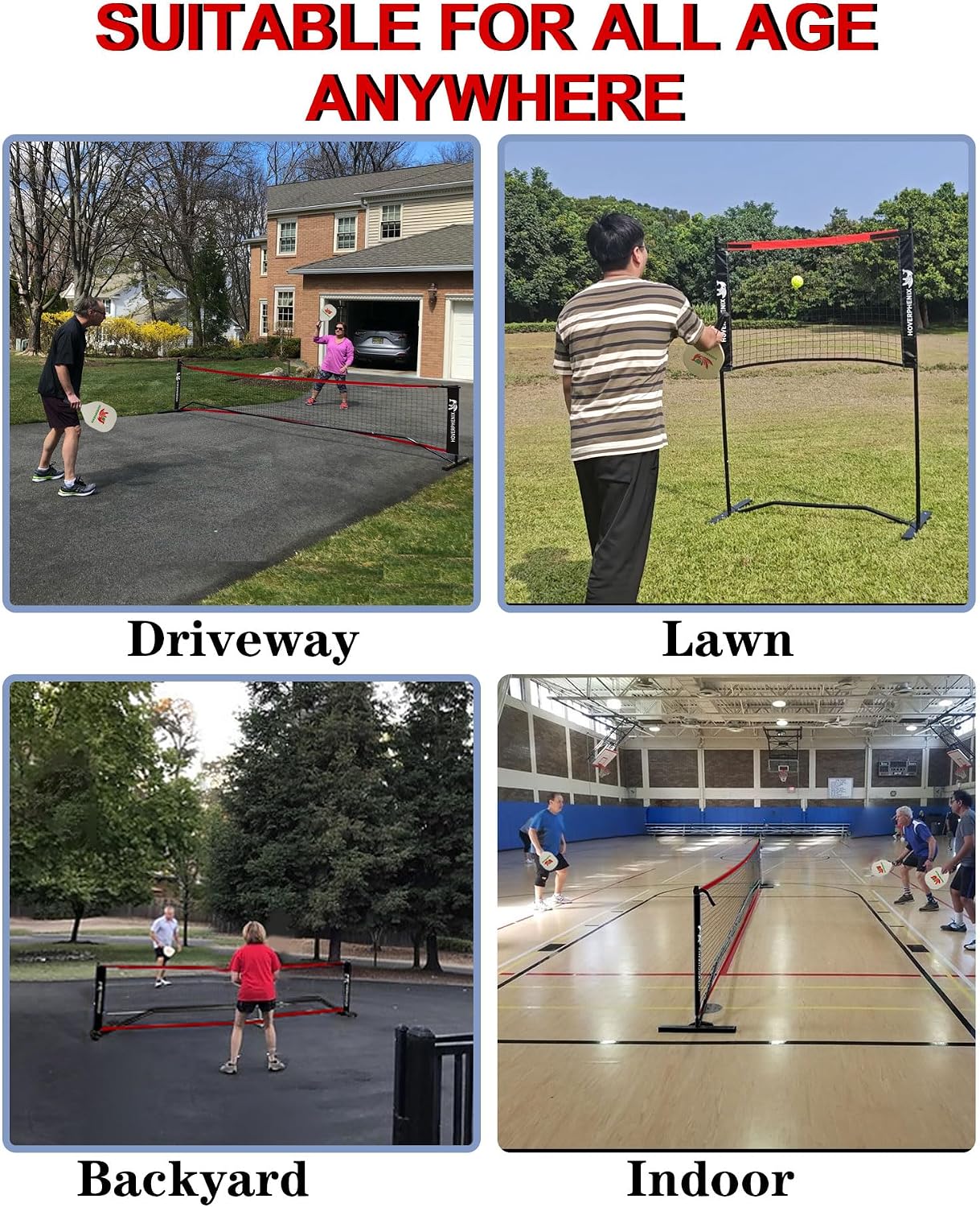 Small Pickleball Net Set - 4FT/10FT Dink Rebounder Net with Paddle Set of 2 | Adjustable Height Pole System, All-Weather Sturdy Steel Frame, Outdoor Pickleballs, Portable Carry Bag for Driveway, Backyard - Image 8