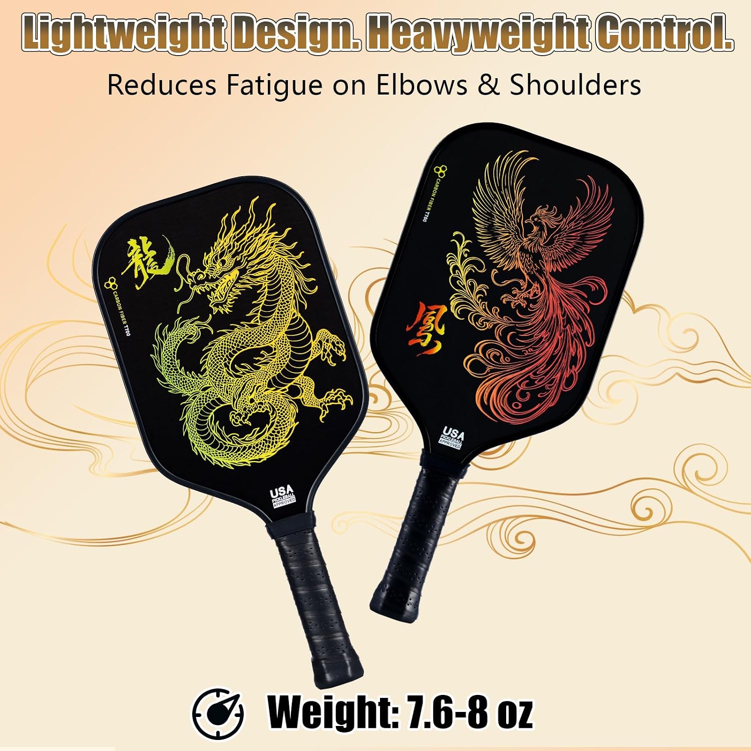 Pickleball Paddles Set of 2 – Lightweight T700 Carbon Fiber Pickleball Paddles, Durable 2 Paddles + 4 Outdoor Balls + Bag, Best for Beginner & Pro - Image 9