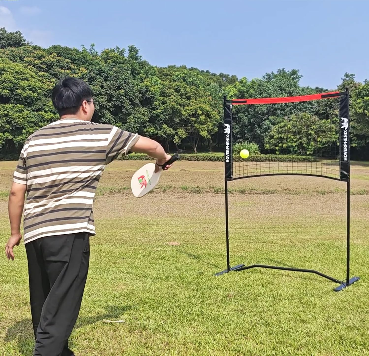 Small Pickleball Net Set - 4FT/10FT Dink Rebounder Net with Paddle Set of 2 | Adjustable Height Pole System, All-Weather Sturdy Steel Frame, Outdoor Pickleballs, Portable Carry Bag for Driveway, Backyard - Image 7