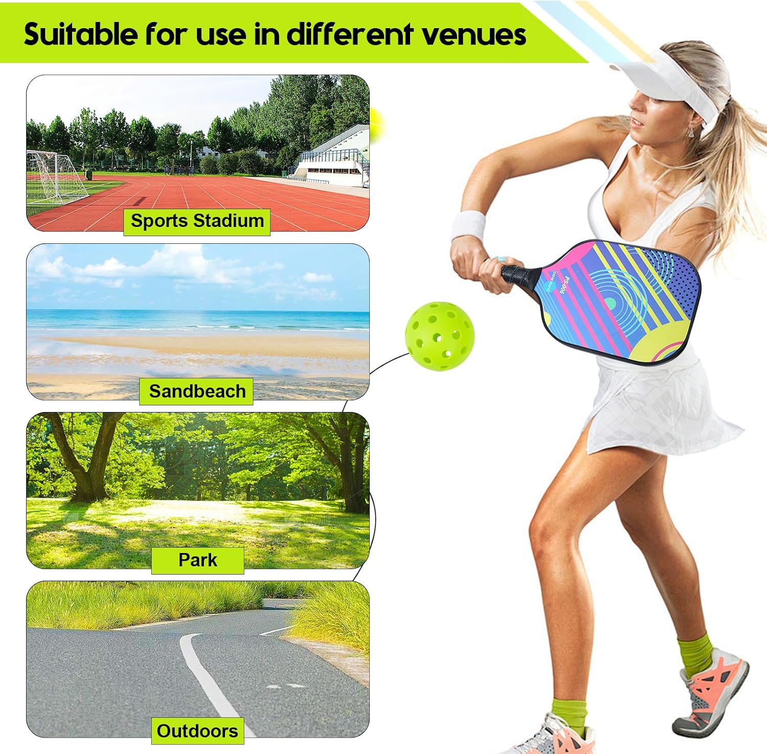 Match Buddy Pickleball Trainer with String Sportastic Pickleball Practice Rebounder Accessories Training Aids and Equipment Indoor Hitting Trainer Machine Outdoor - Image 5