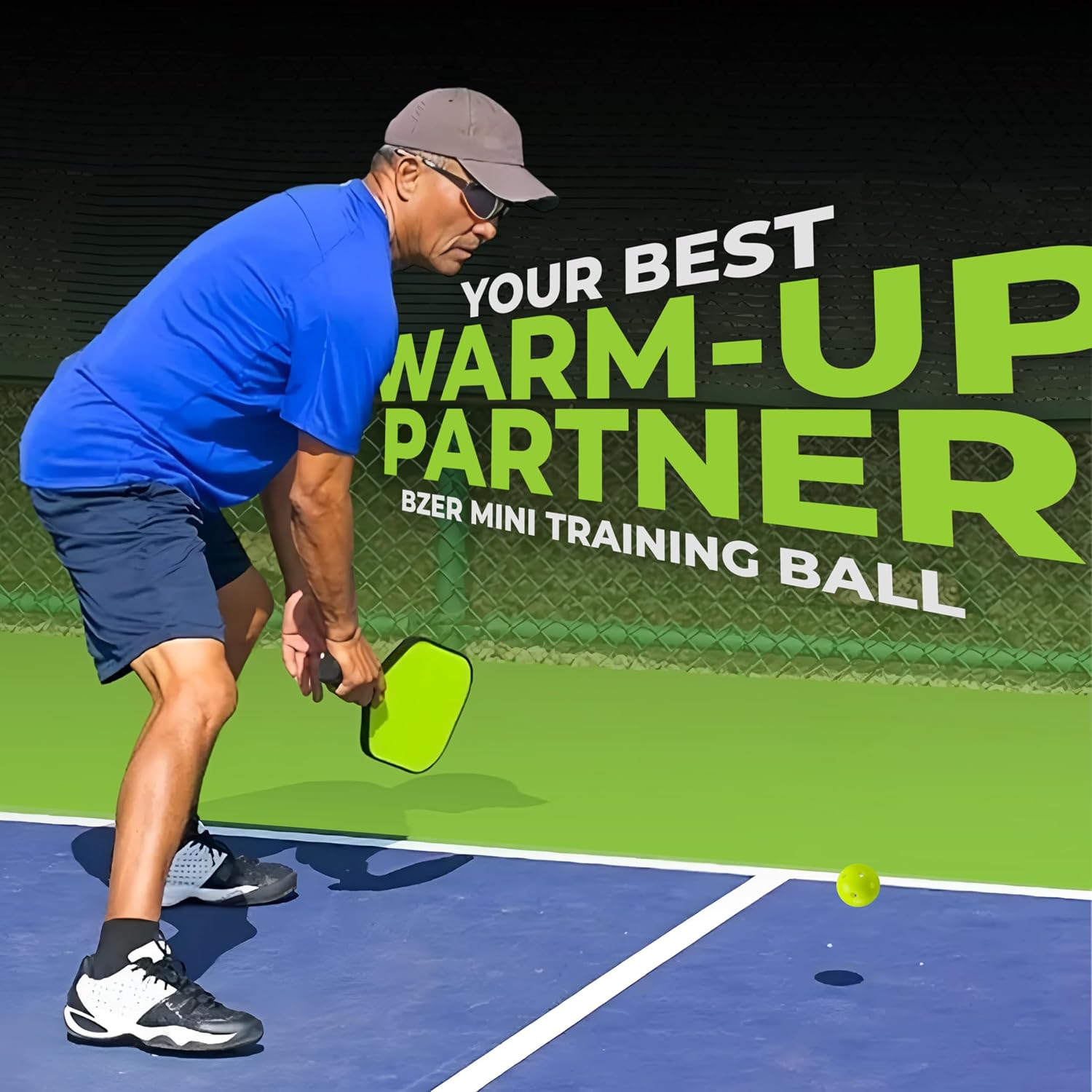 BZER Quiet Pickleball Balls – Mini Pickleballs Silent Rubber Training Ball - Set of 3 for Indoor Outdoor Play, Soft Tiny Practice Trainer, Improve Focus, Boost Control, Training Essentials - Image 8