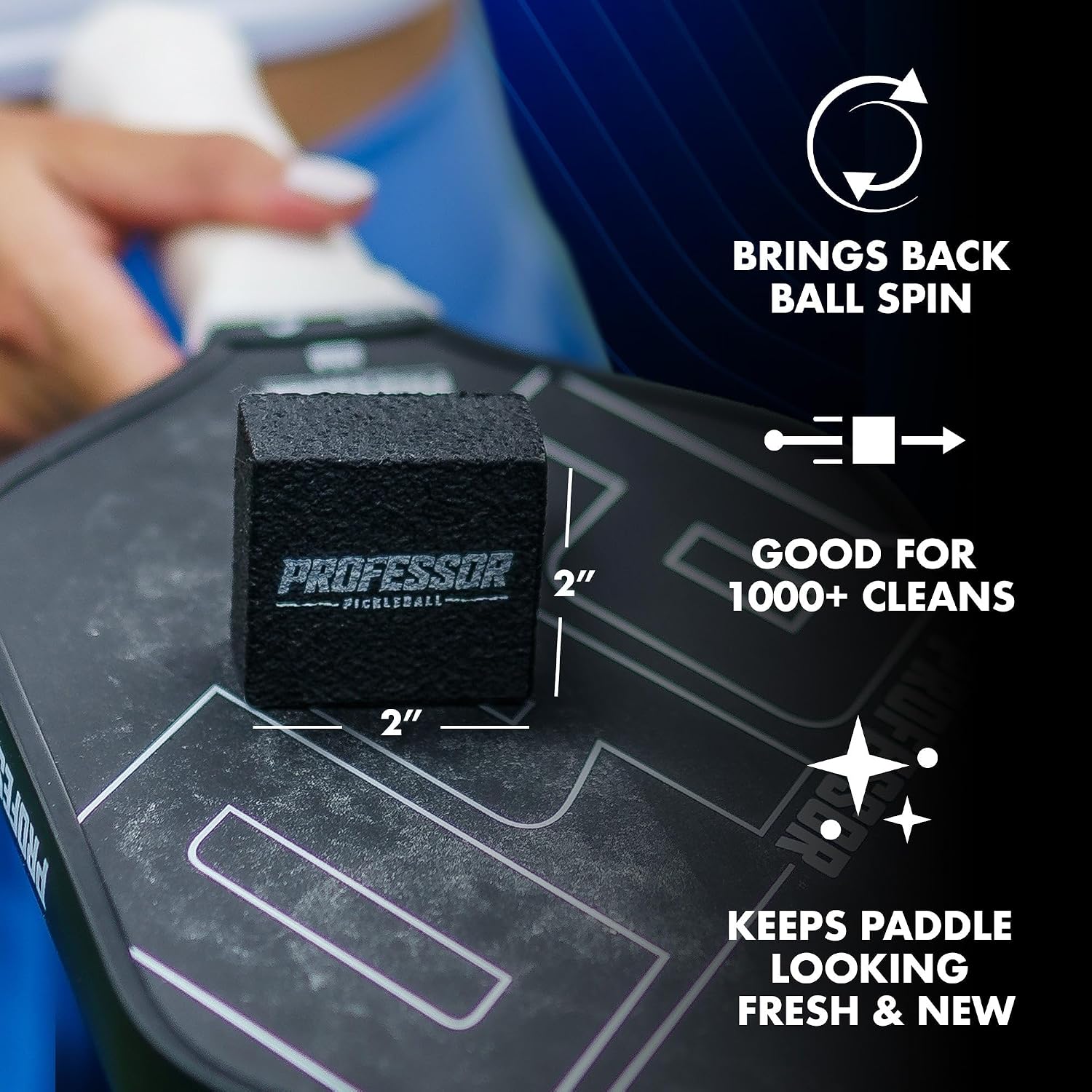 Professor Pickleball - Carbon Cleaner, Premium Pickleball Paddle Eraser for Raw Carbon Fiber Paddles, Effortless Residue Removal, Quick & Effective, Eliminates Ball Residue, Dirt, Scratches - Image 3