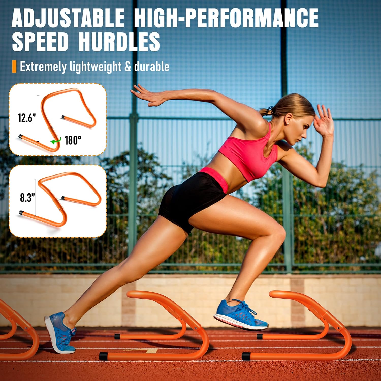 MUROZA Agility Ladder, Agility Speed Training Equipment Set, 20ft Speed Ladder, 12 Soccer Cones, 4 Hurdles, Jump Rope, Running Parachute, Soccer Football Basketball Training Equipment Accessories - Image 4