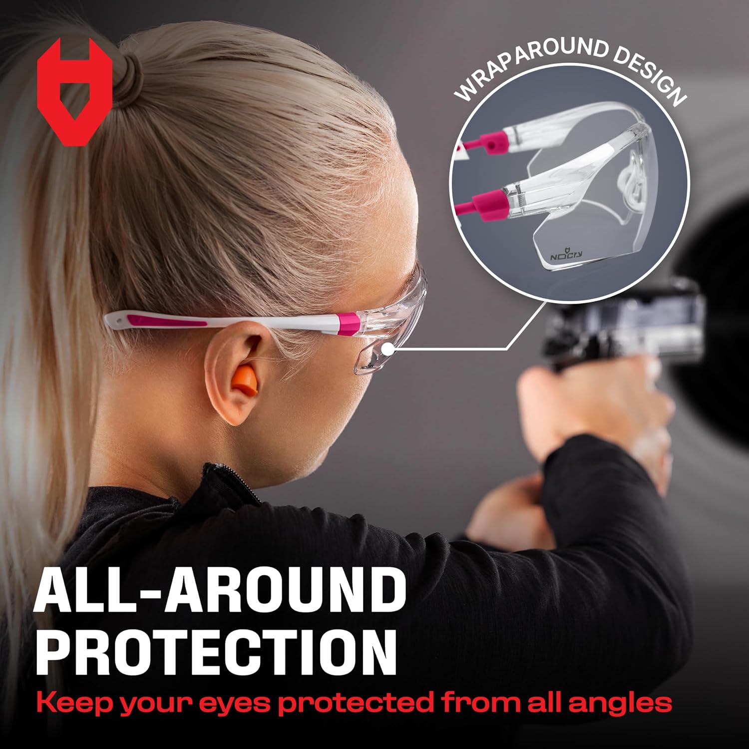 NoCry Clear Safety Glasses for Women with Adjustable Frames — Anti Fog Safety Glasses with 100% UV Protection & Scratch Resistance, ANSI Z87.1 Rated — Perfect Safety Goggles for Women, Nursing Goggles - Image 7