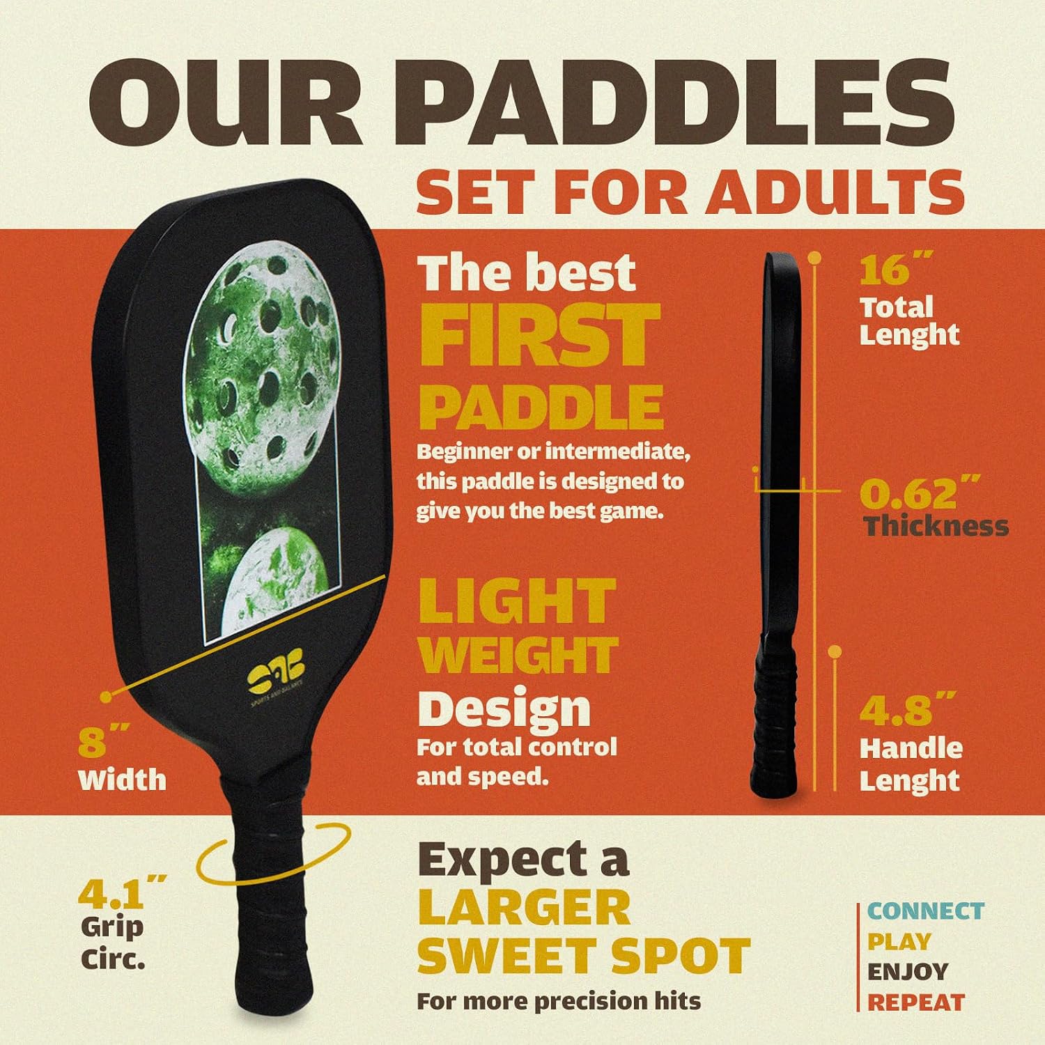 Pickleball Set – Fiberglass Paddles for Adults & Kids, Balls & Bag – Starter Kit for Families & Beginners, Gift Ready – Ideal for Schools, Clubs & Corporate Events – SAB Sports and Balance - Image 5