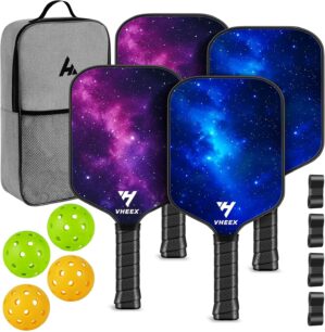 Pickleball Paddles Set of 4, Carbon...