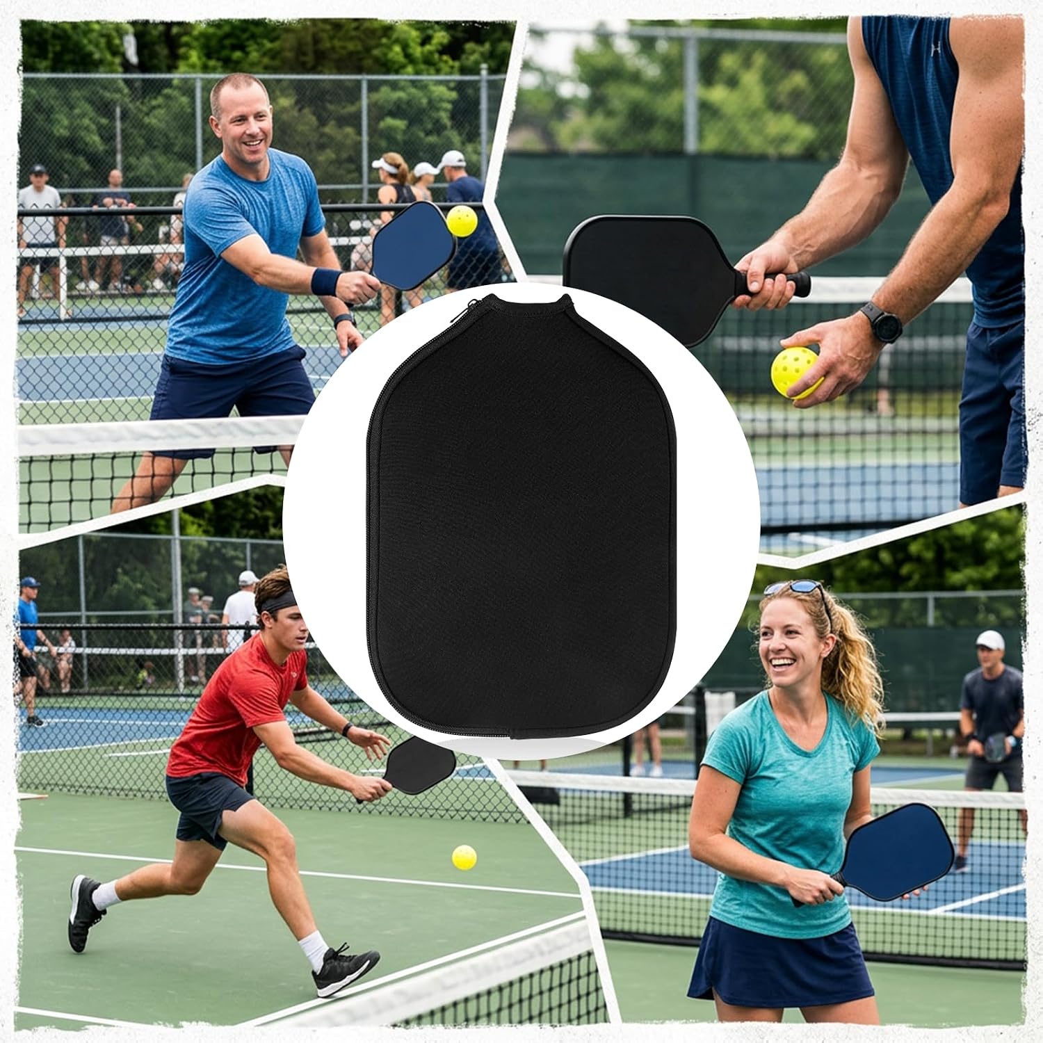 Pickleball Paddle Cover, Universal 8.66 X 12 Inch Racket Sleeve, Zippered Racket Sleeve Storage Bag, Compatible with USAPA Standard Pickleball Racquets - Image 7