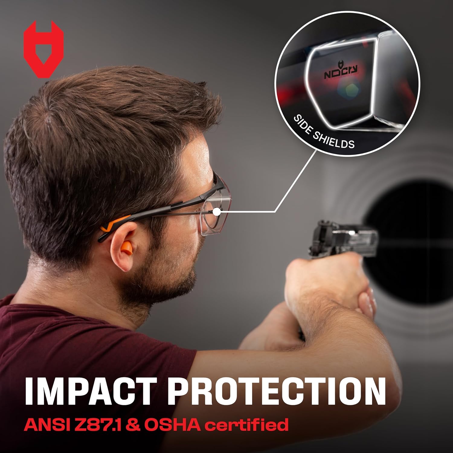 NoCry Safety Glasses Over Eyeglasses for Men and Women with Anti Scratch Lenses and Integrated Side Shields — Adjustable Temples with Anti-Slip Tips — 100% UV Protective Eyewear — ANSI Z87 Certified - Image 5