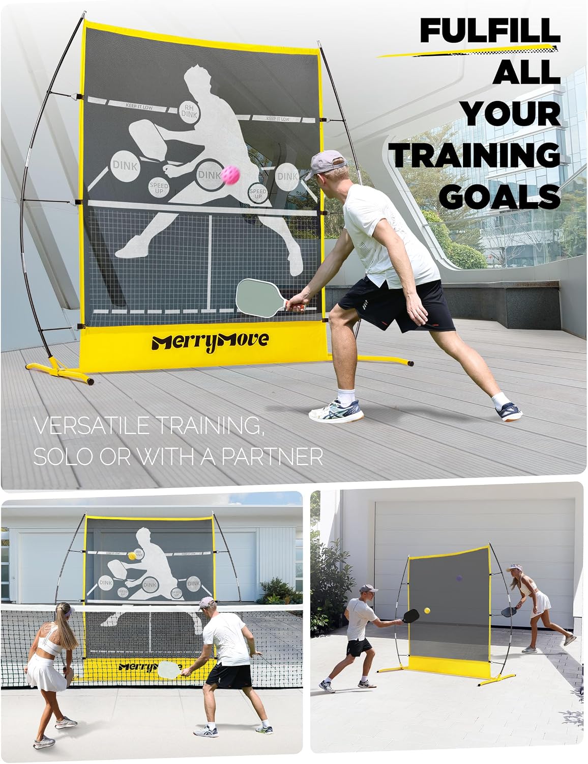 Pickleball Practice Rebounder Net: Pickleball Rebounder or 6FT Mini Pickle Ball Net Portable for Outdoor Driveway Backyard and Indoor Garage - 2in1 Trainer for Dink Volley Training - Image 6