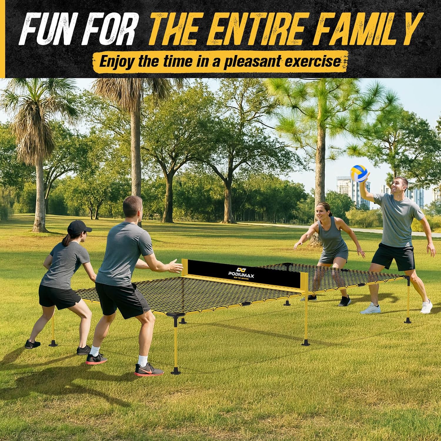 PodiuMax Outdoor Family Game Table Tennis Table, Portable Ping Pong/Pickleball/Volleyball Sport Net, Outdoor Game Gift Set for Kids Adults & Family, Ping Pong Tables for Backyard & Beach & Park - Image 5