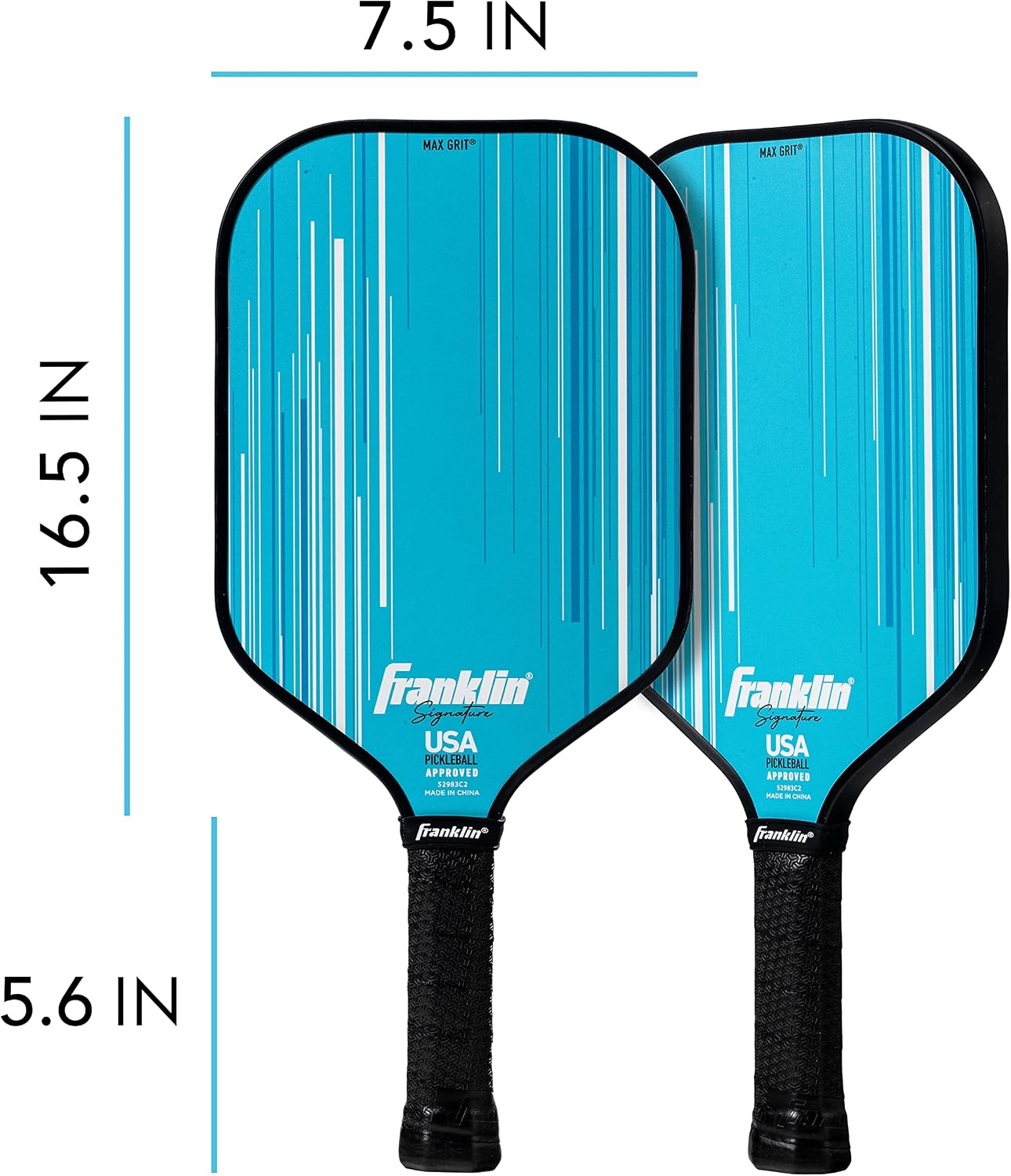 Franklin Sports Pro Pickleball Paddles - Signature Series Pro Pickleball Paddle with MaxGrit Surface - USA Pickleball (USAPA) Approved Tournament Pickleball Paddles - 13mm + 16mm Polypropylene Cores - Image 2