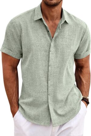 COOFANDY Men’s Linen Shirts S...