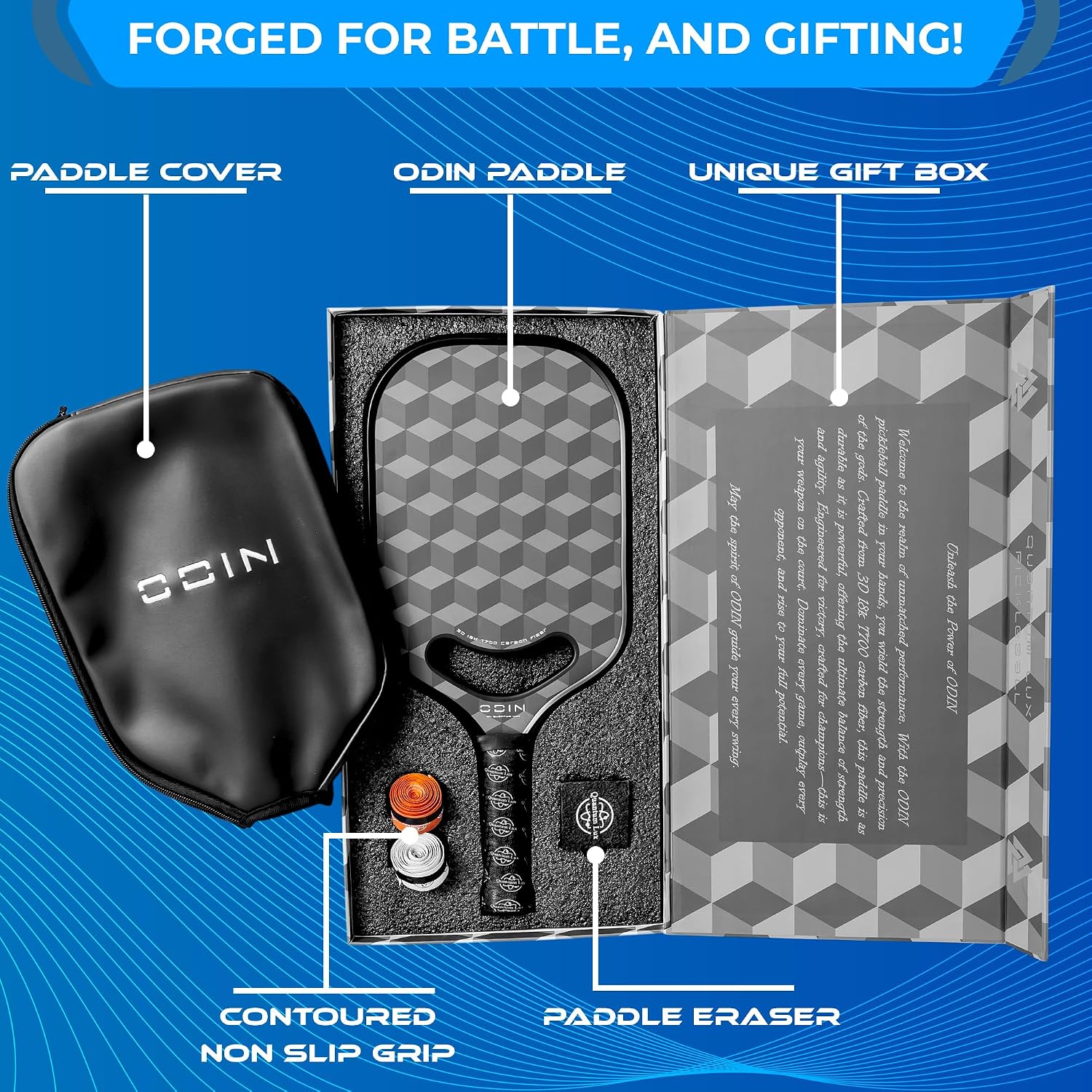 Elite Pro Pickleball Paddle - T700 Japanese Carbon Fiber & 3D 18K Triaxial Weave - Professional Power, Spin Control for Elite Players - Foam Injected Edges, USAPA Approved with Gift Box & Accessories - Image 6