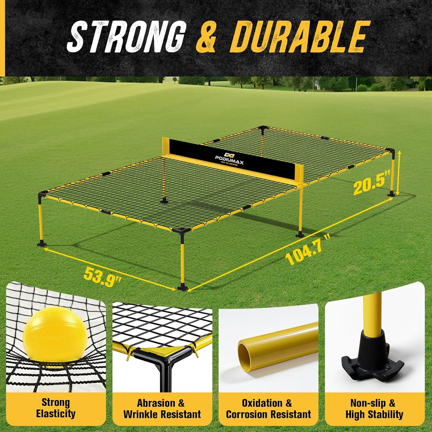 PodiuMax Outdoor Family Game Table Tennis Table, Portable Ping Pong/Pickleball/Volleyball Sport Net, Outdoor Game Gift Set for Kids Adults & Family, Ping Pong Tables for Backyard & Beach & Park - Image 3