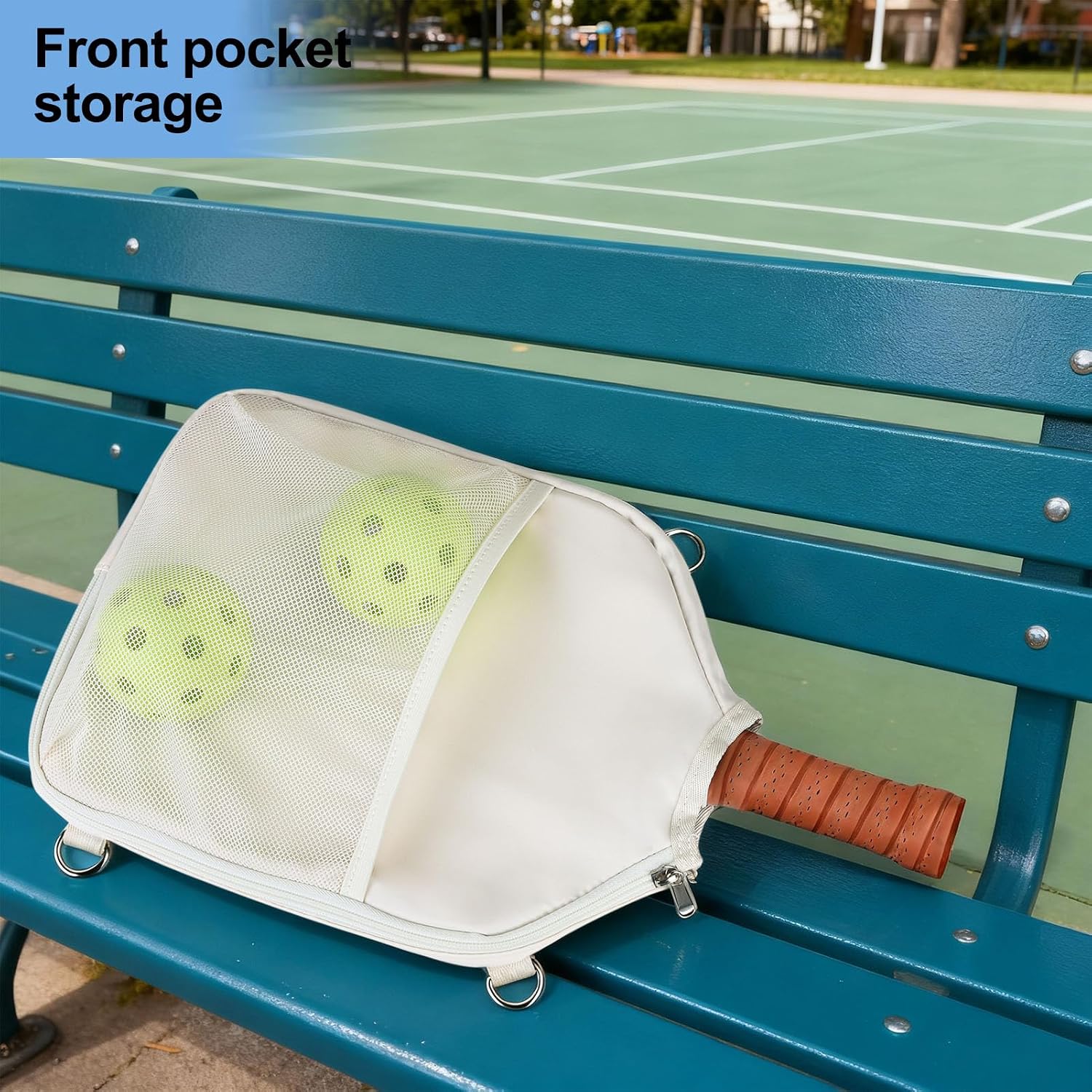 LAKE OF FIRE Pickleball Paddle Cover Perfect Fit for 2 Standard Paddles | Nylon,Crossbody Bag with Adjustable Strap & Zipper Phone Storage Pouch,Lightweight, Pickleball Gifts for Men and Women - Image 3