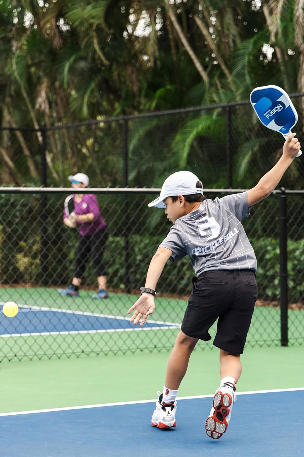 Gamma Fusion Pickleball Paddle, USAPA Approved Pickleball Paddles, 8" Fiberglass Face, Boosts Hit Potential for Beginners & Intermediate Players, Multiple Colors - Image 4