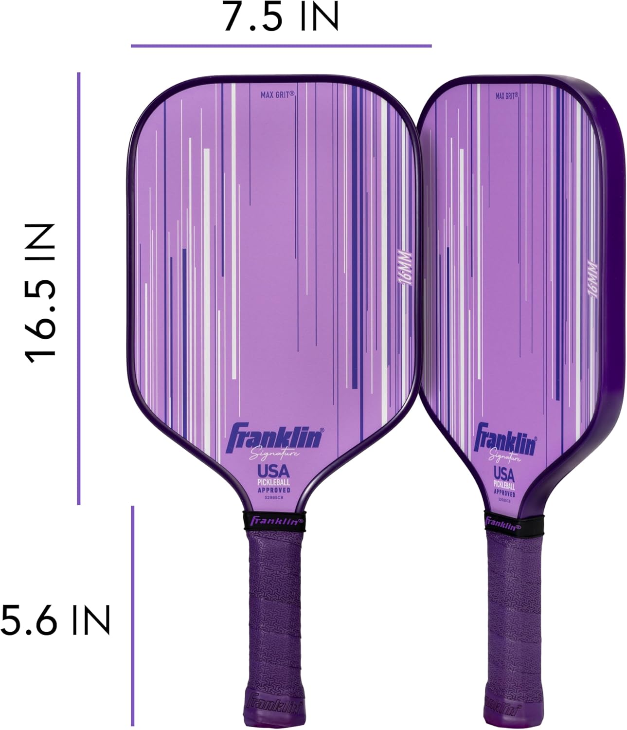 Franklin Sports Pro Pickleball Paddles - Signature Series Pro Pickleball Paddle with MaxGrit Surface - USA Pickleball (USAPA) Approved Tournament Pickleball Paddles - 13mm + 16mm Polypropylene Cores - Image 2