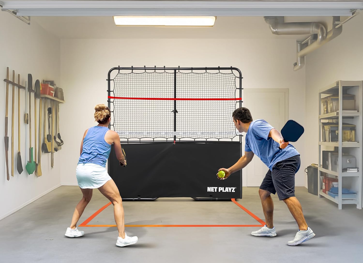 Pickleball Rebound Net Training Equipment Aid, Adjustable Angle & Easy Setup - Perfect Your Forehands Backhands Dinks Volleys Accuracy Coordination Kitchen Control - Image 2