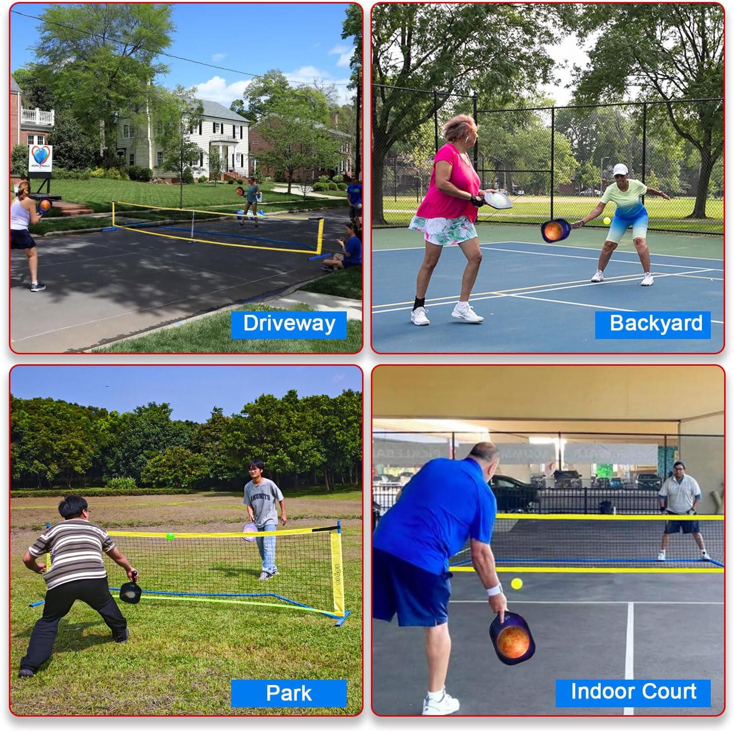 Hoverphenix Pickleball Net - 22FT Full Size Net with Carry Bag for Driveway | Regulation Size Net, All-Weather Sturdy Steel Frame, Easy Setup Indoor & Outdoor Use, for All Ages Training and Practice - Image 7