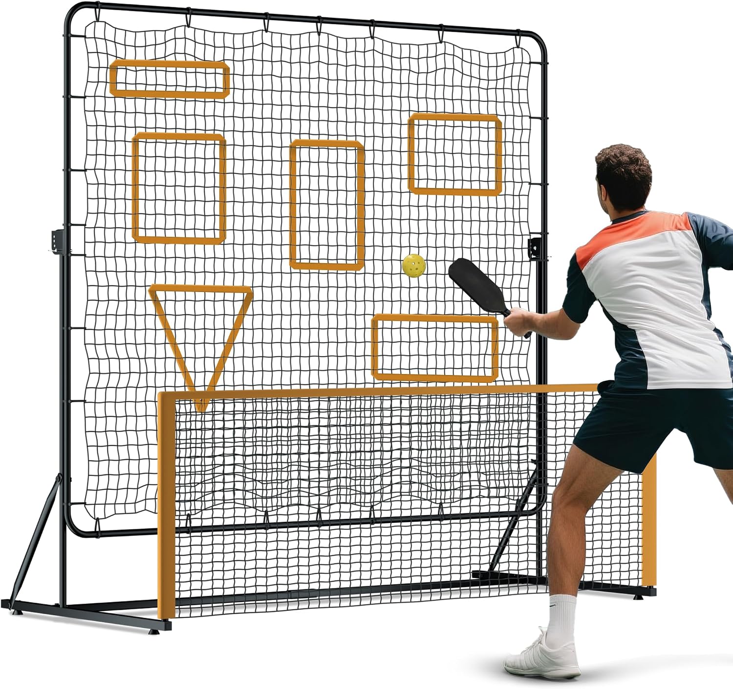 MR Pickleball Rebounder 6’x6’, Adjustable Angle & Height Pickleball Rebounder, Tennis Rebound Net, Pickleball Solo Training Equipment for Dinks Volleys Accuracy Coordination Kitchen Control