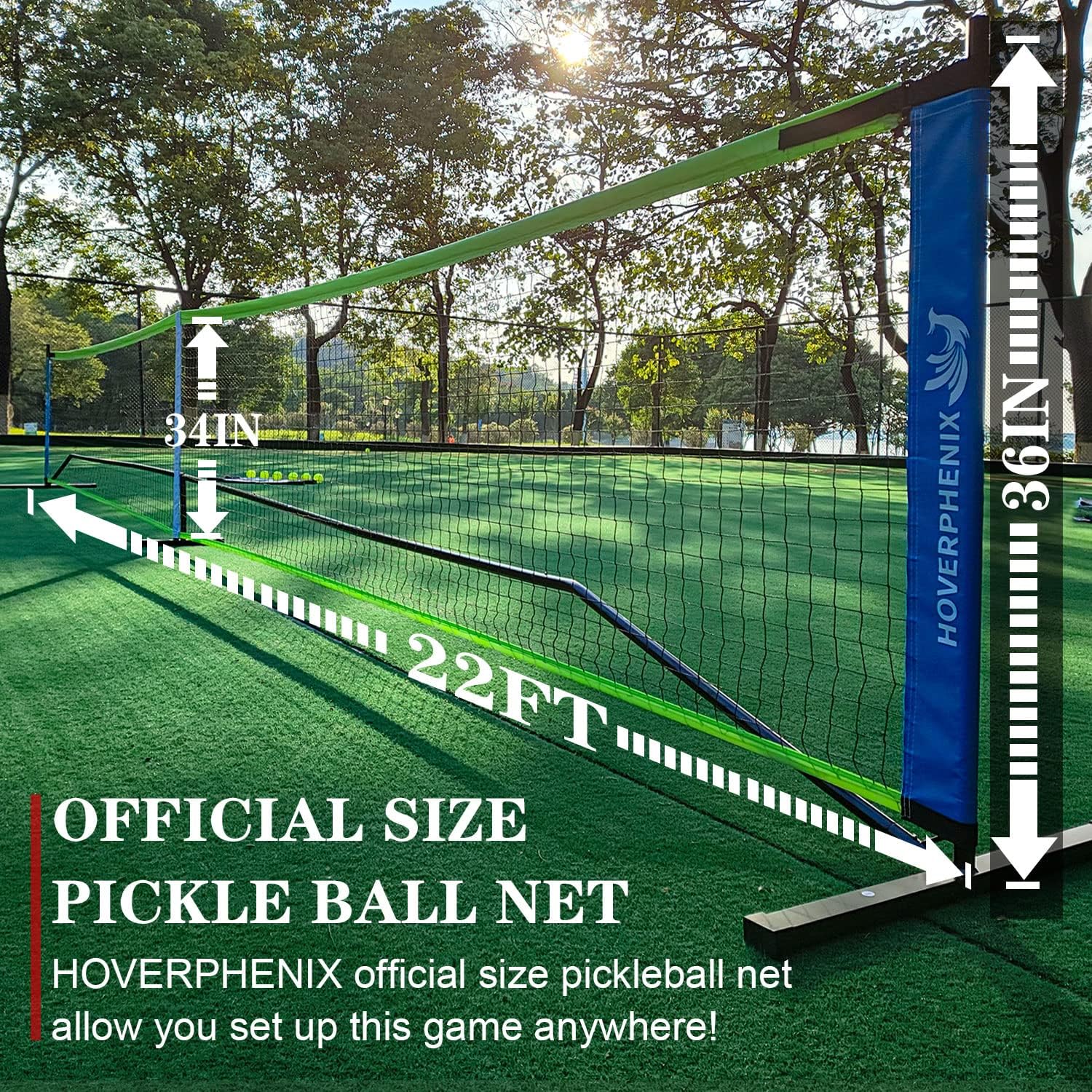 Portable Pickleball Net Set, 22FT Pickle Ball Net with Paddle Set of 4 | Regulation Size Net, Weather Resistant Steel Frame, Outdoor Pickleballs and Carry Bag, Easy Setup for Driveway, Backyard - Image 2