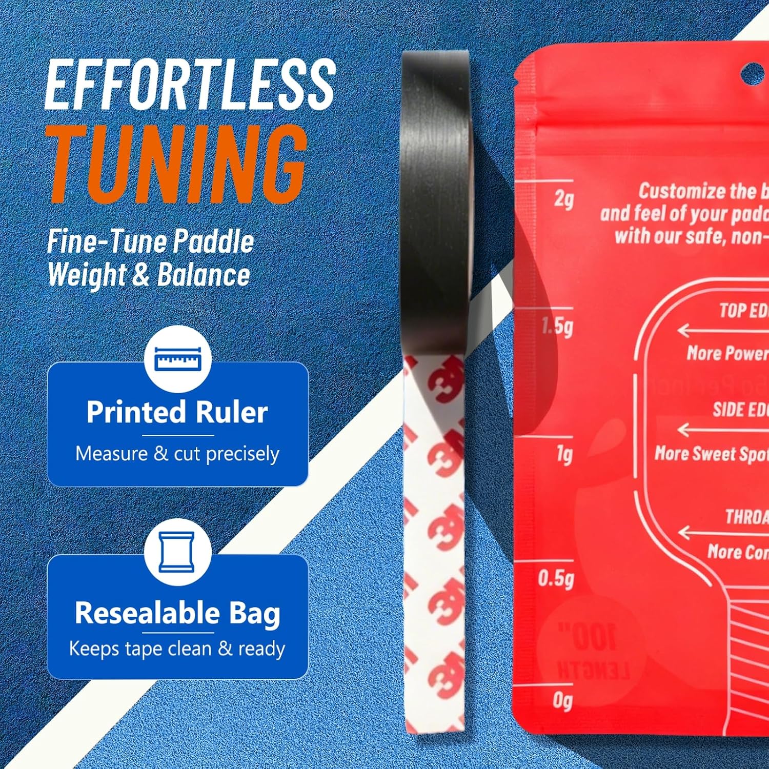 Pickleball Paddle Weights – Lead-Free Alternative to Lead Tape | Tungsten Weights Alternative, Precise Weighting for Customizable Paddle Balance & Control - Image 4