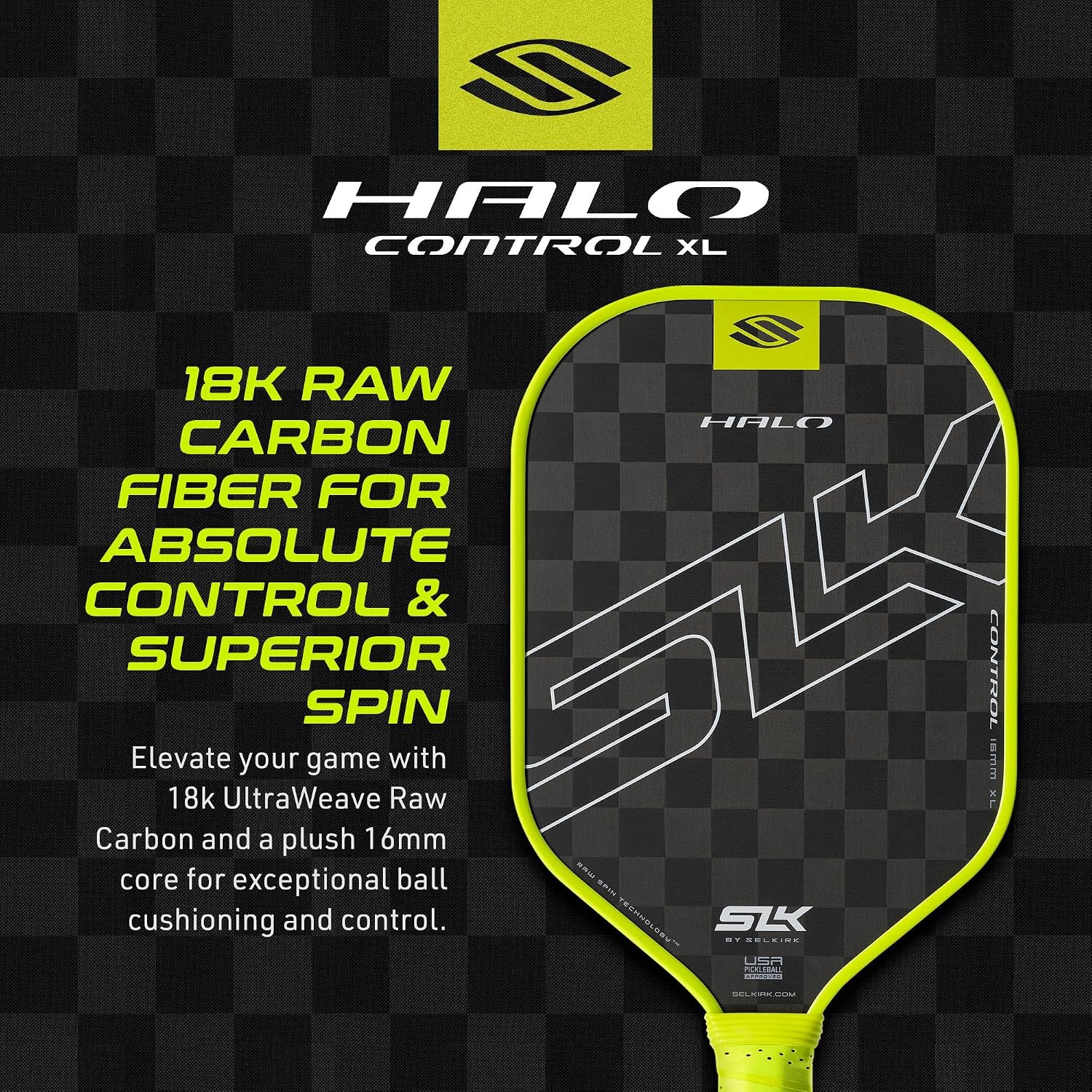 Selkirk Sport SLK Halo Pickleball Paddle | Raw Carbon Fiber Power, Pro or Control Paddles | A pickleball racket with an expanded sweet spot for every skill level, in Power, Pro, or Control styles - Image 2