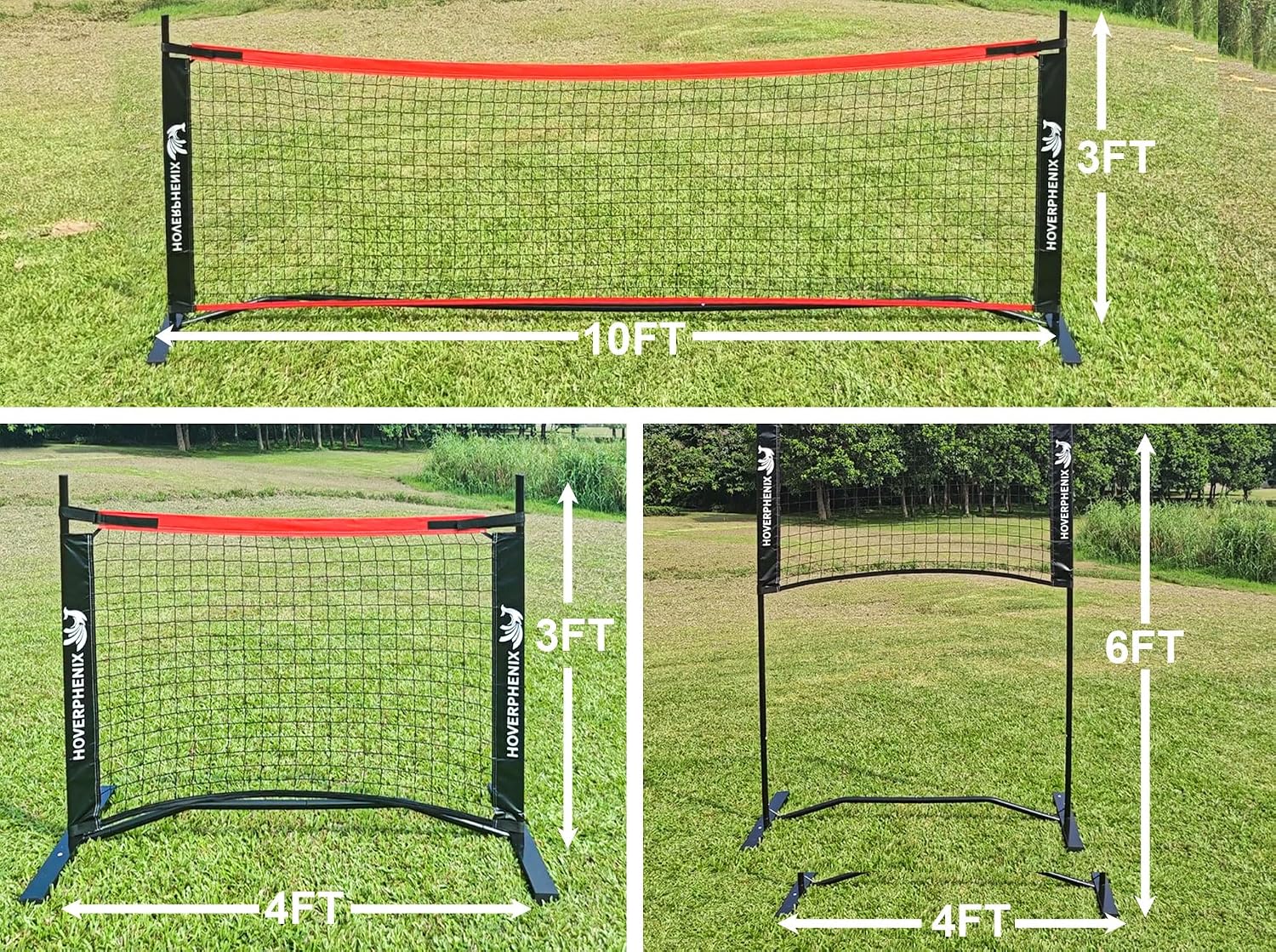 Small Pickleball Net Set - 4FT/10FT Dink Rebounder Net with Paddle Set of 2 | Adjustable Height Pole System, All-Weather Sturdy Steel Frame, Outdoor Pickleballs, Portable Carry Bag for Driveway, Backyard - Image 3