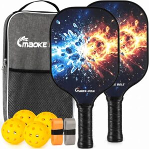 Pickleball Paddles Set of 2, Fiberg...