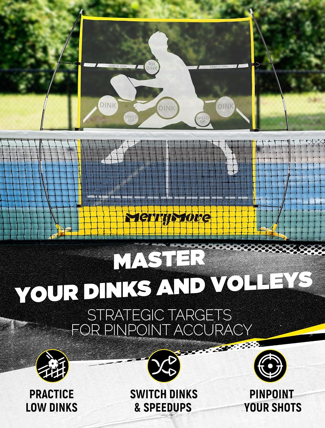 Pickleball Practice Rebounder Net: Pickleball Rebounder or 6FT Mini Pickle Ball Net Portable for Outdoor Driveway Backyard and Indoor Garage - 2in1 Trainer for Dink Volley Training - Image 4